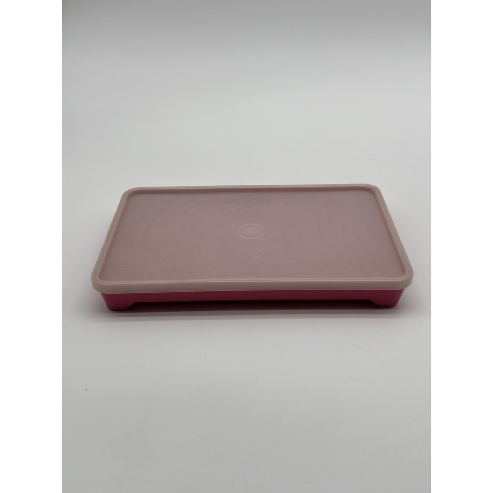 TUPPERWARE Hot Dog Bacon Keeper Meat Marinade Container 1292 & 1293 Fuchsia Pink
